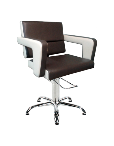 Flamingo LUX barber's chair: penta-heel, chrome on hydraulics