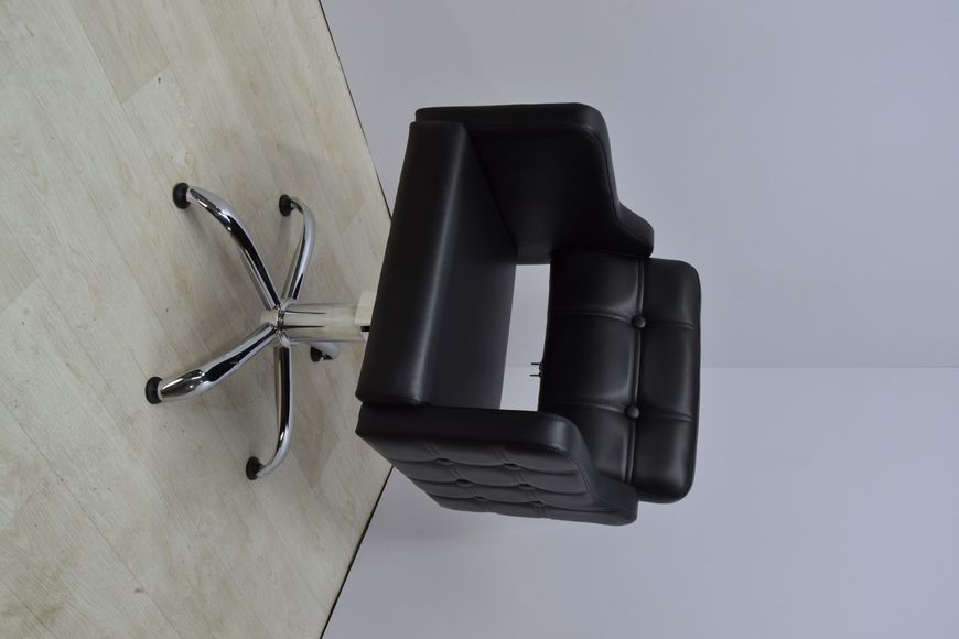 Fotel fryzjerski Dgordgia pięcioramienny kryż bez kół srebny hydraulika