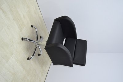 Fotel fryzjerski Milano pięcioramienny kryż bez kół srebny hydraulika